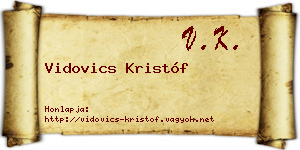 Vidovics Kristóf névjegykártya