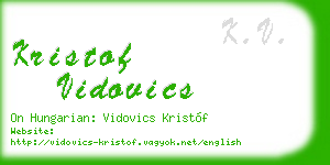 kristof vidovics business card