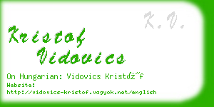 kristof vidovics business card